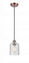 Innovations Lighting 516-1P-AC-G112C-5CL - Cobbleskill - 1 Light - 5 inch - Antique Copper - Cord hung - Mini Pendant