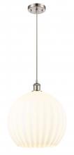 Innovations Lighting 516-1P-SN-G1217-14WV - White Venetian - 1 Light - 14 inch - Brushed Satin Nickel - Cord Hung - Pendant