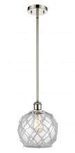 Innovations Lighting 516-1S-PN-G122-8RW - Farmhouse Rope - 1 Light - 8 inch - Polished Nickel - Mini Pendant