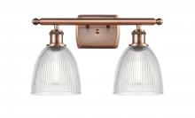 Innovations Lighting 516-2W-AC-G382 - Castile - 2 Light - 16 inch - Antique Copper - Bath Vanity Light