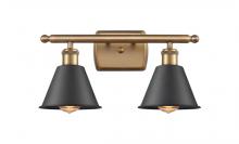 Innovations Lighting 516-2W-BB-M8-BK - Smithfield - 2 Light - 17 inch - Brushed Brass - Bath Vanity Light