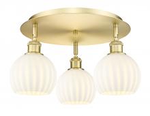 Innovations Lighting 516-3C-SG-G1217-6WV - White Venetian - 3 Light - 18 inch - Satin Gold - Flush Mount