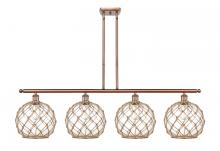 Innovations Lighting 516-4I-AC-G122-10RB - Farmhouse Rope - 4 Light - 48 inch - Antique Copper - Cord hung - Island Light