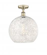 Innovations Lighting 616-1F-AB-G1216-14WM - White Mouchette - 1 Light - 14 inch - Antique Brass - Semi-Flush Mount