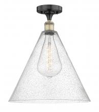 Innovations Lighting 616-1F-BAB-GBC-164 - Berkshire - 1 Light - 16 inch - Black Antique Brass - Semi-Flush Mount