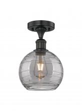 Innovations Lighting 616-1F-BK-G1213-8SM - Athens Deco Swirl - 1 Light - 8 inch - Matte Black - Semi-Flush Mount