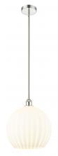 Innovations Lighting 616-1S-PN-G1217-14WV - White Venetian - 1 Light - 14 inch - Polished Nickel - Stem Hung - Pendant