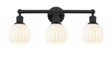 Innovations Lighting 616-3W-BK-G1217-6WV - White Venetian - 3 Light - 24 inch - Matte Black - Bath Vanity Light