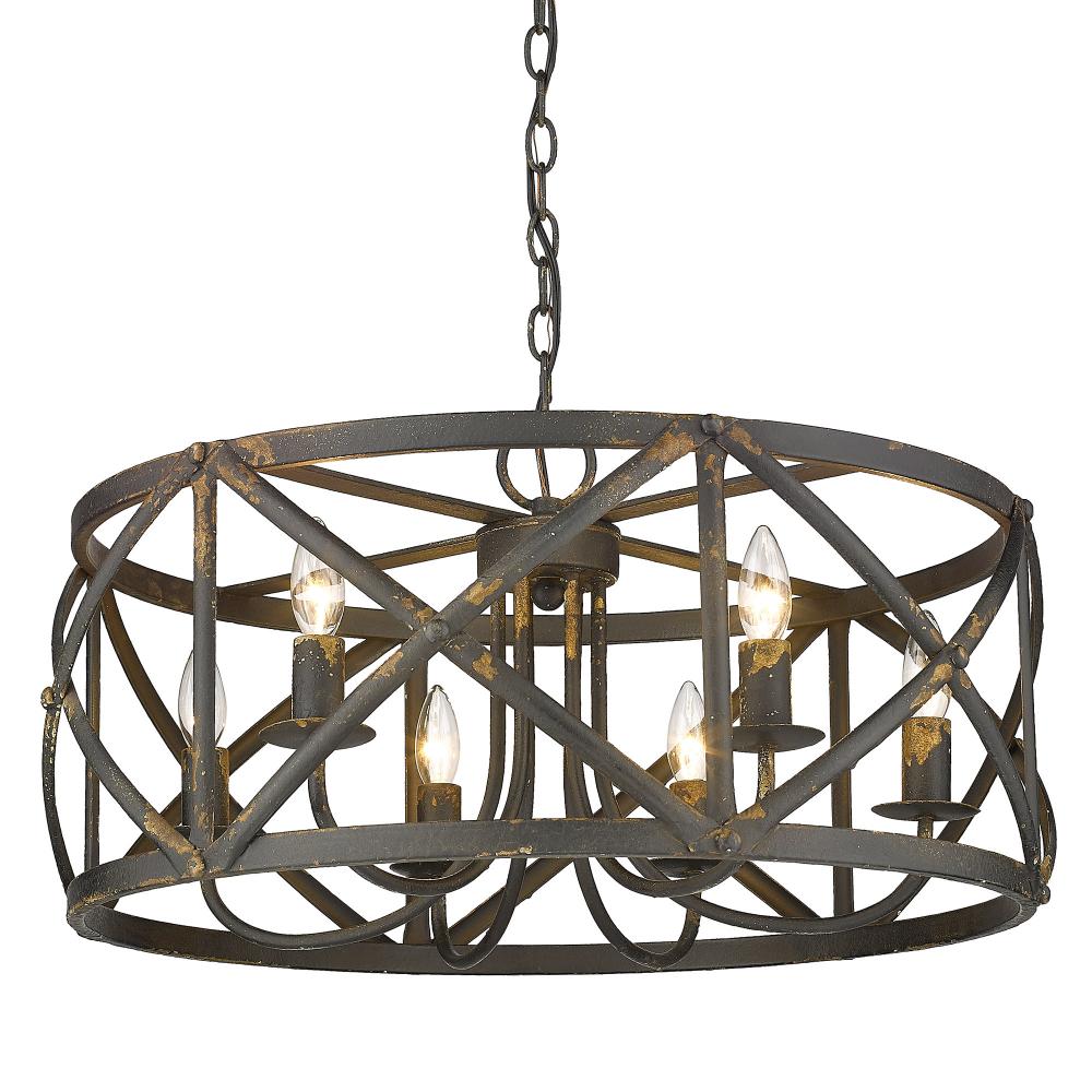 Alcott 6 Light Chandelier in Antique Black Iron