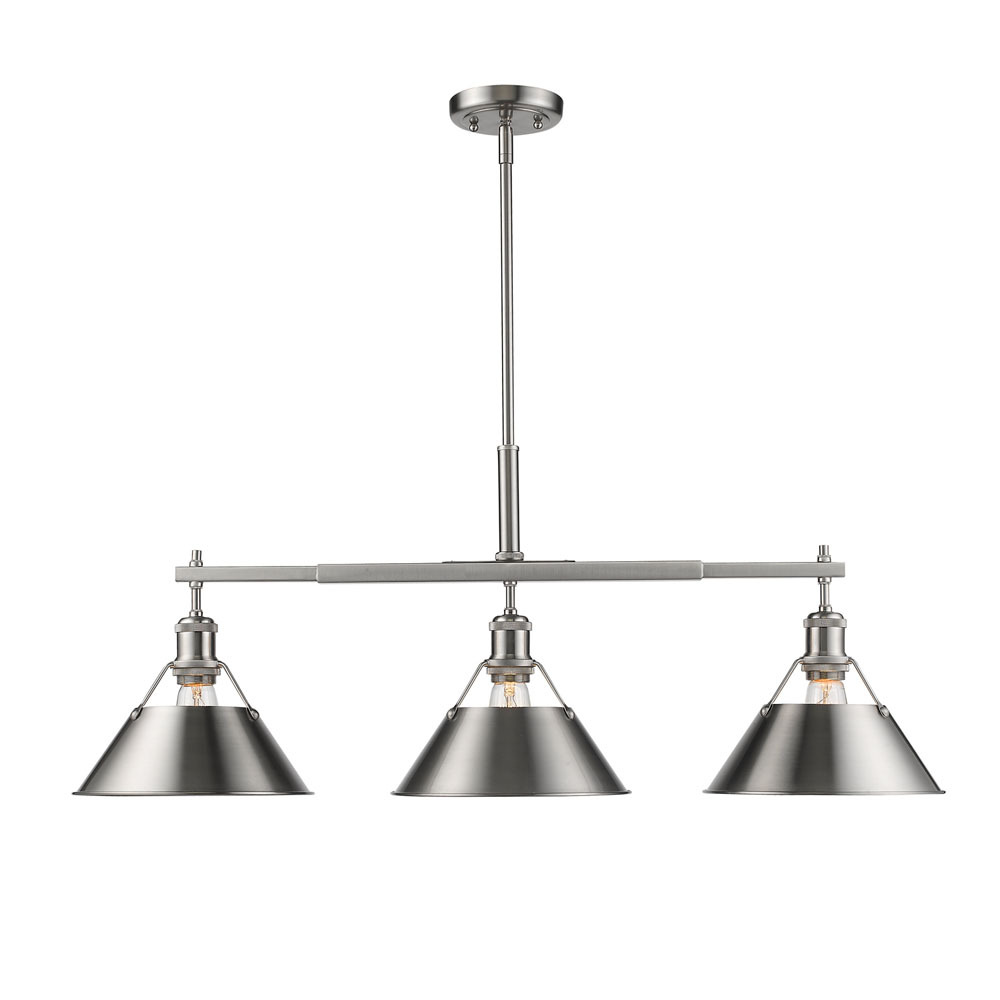 Orwell 3-Light Linear Pendant in Pewter