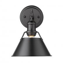 Golden 3306-BA1 BLK-BLK - Orwell BLK 1 Light Bath Vanity in Matte Black with Matte Black shade