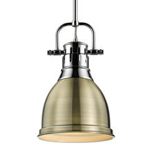 Golden 3604-S CH-AB - Duncan Small Pendant with Rod