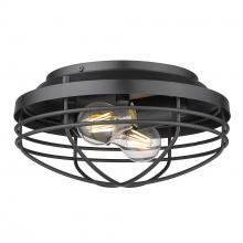 Golden 9808-FM BLK - Seaport Flush Mount in Matte Black