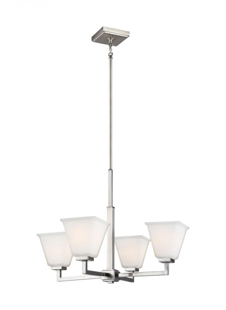 Ellis Harper transitional 4-light indoor dimmable ceiling chandelier pendant light in brushed nickel