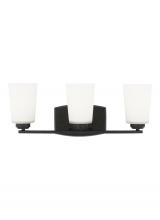 Generation Lighting 4428903EN3-112 - Franport transitional 3-light LED indoor dimmable bath vanity wall sconce in midnight black finish w