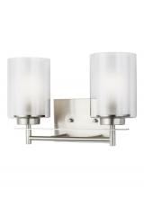 Generation Lighting 4437302EN3-962 - Elmwood Park traditional 2-light LED indoor dimmable bath vanity wall sconce in brushed nickel silve