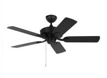 Generation Lighting 5LDO44MBK - Linden 44&#39;&#39; traditional indoor/outdoor midnight black ceiling fan with reversible motor