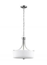 Generation Lighting 6528803EN3-962 - Canfield modern 3-light LED indoor dimmable ceiling pendant hanging chandelier pendant light in brus