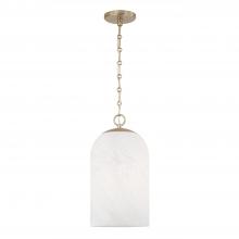 Capital 355811MA-553 - 1-Light Capsule Pendant in Matte Brass with Faux Alabaster Glass and Alternating Loop Designer Chain