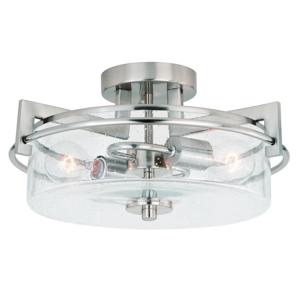 Addison 15-in Semi Flush Mount Satin Nickel