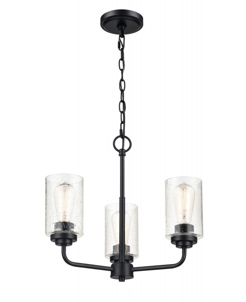 Moven 3-Light Chandelier Ceiling Light Matte Black