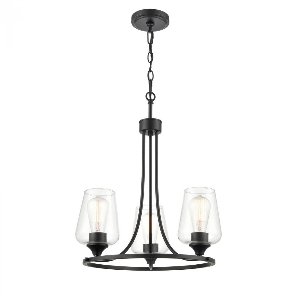 Ashford 3-Light Chandelier Ceiling Light Matte Black