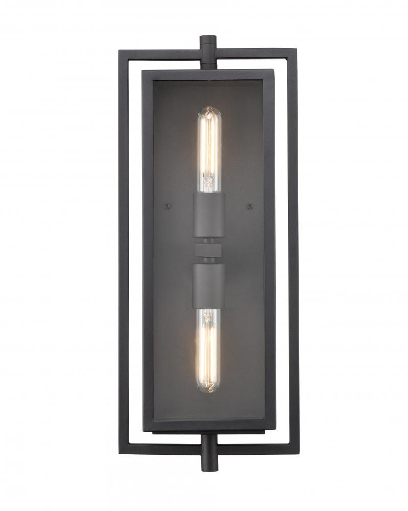 Rankin 2-Light Outdoor Wall Sconce Textured Black