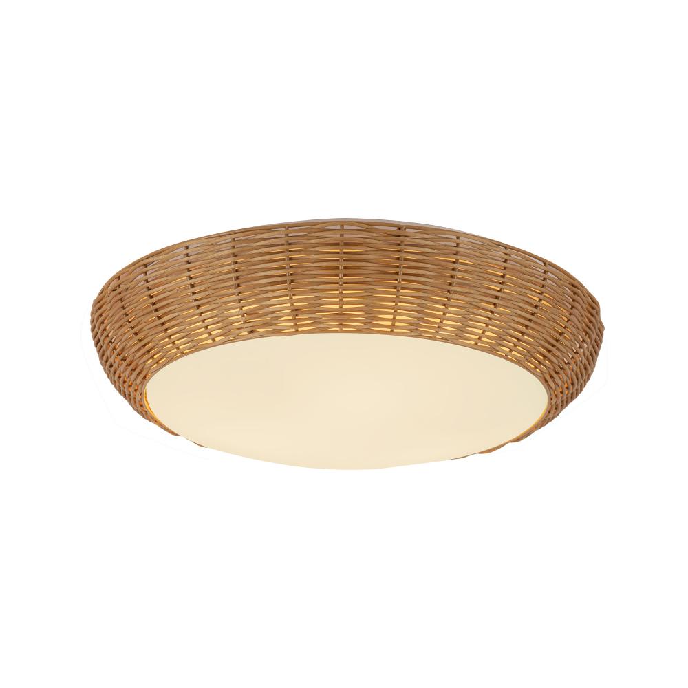 Merida 17-in Rattan Socket Flush Mount