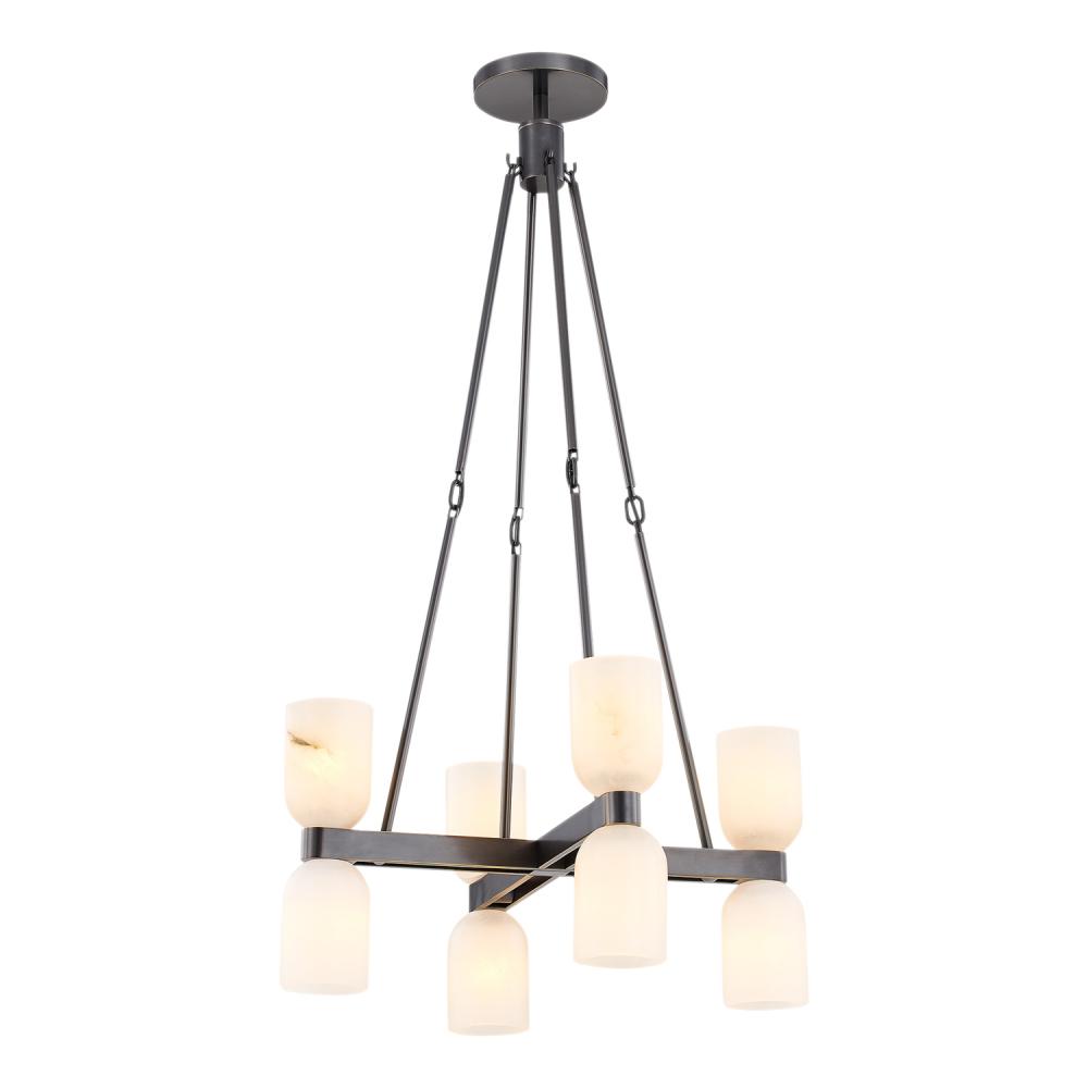 Lucian 22-in Urban Bronze/Alabaster 8 Lights Chandeliers