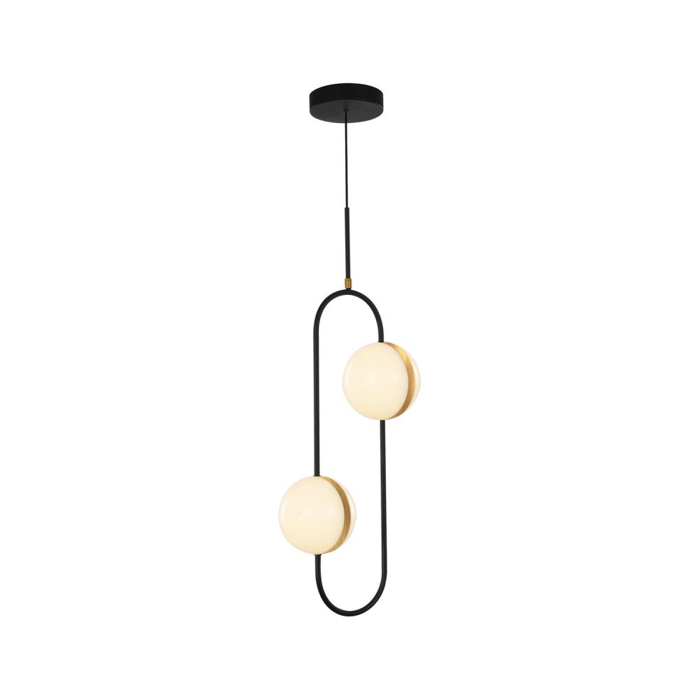 Tagliato 2 Head Matte Black/Brushed Gold LED Pendant