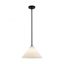 Alora Lighting PD451814MBOP - Serena 14-in Matte Black/Opal Glass 1 Light Pendant