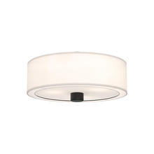 Alora Lighting FM547924MBWL - Theo 24-in Matte Black/White Linen 3 Lights Flush Mount