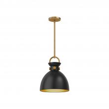 Alora Lighting PD411311AGMB - Waldo 11-in Aged Gold/Matte Black 1 Light Pendant