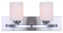 Canarm IVL370A02CH-O - Hampton, 2 Lt Vanity, Flat Opal Glass, 100W Type A, 18" x 8 1/2" x 6 1/2"