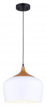 Canarm IPL614A01WH - RAPHAEL, 1 Lt Cord Pendant, White Aluminun Shade, 100W Type A, 11 3/4" (W) x 13" - 60" (