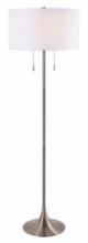 Canarm IFL2122B61BN - Clara 2 Light Floor Lamp with Brushed Nickel Finish and White Shade