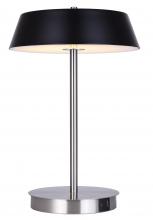 Canarm LTL263A14BKN - Jessa 14 in. Integrated LED Brushed Nickel Table Lamp with Matte Black Metal Shade, On/Off Touch