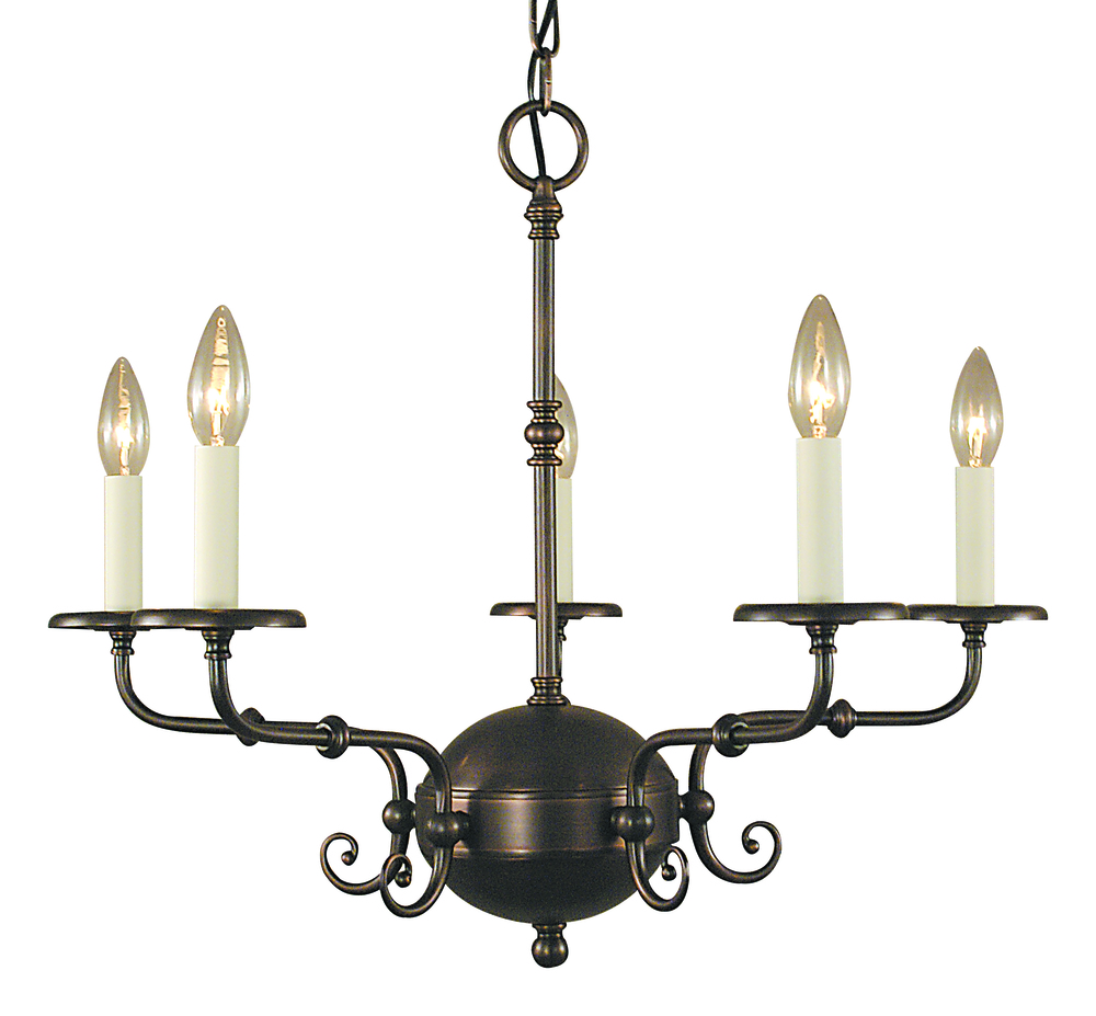 5-Light Antique Brass Jamestown Dining Chandelier