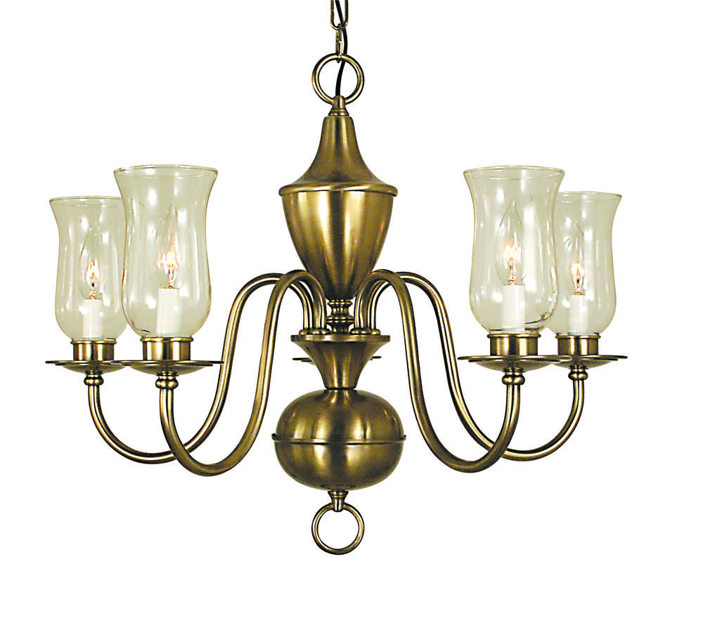 5-Light Satin Pewter Jamestown Dining Chandelier