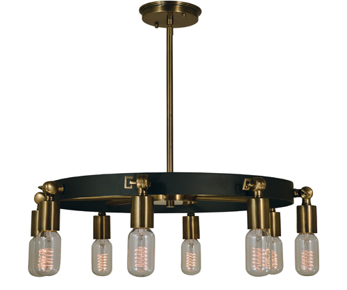 8-Light Antique Brass/Matte Black Felix Chandelier