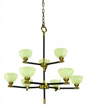 Framburg 5699 PN/MBLACK - 9-Light Polished Nickel with Matte Black accents Dining Chandelier