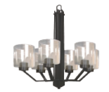 Paris 9-Light Chandelier - MB Clear Cylinder Glass