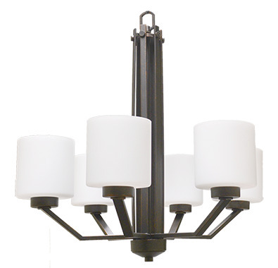 Paris 6-Light Chandelier - RB White Cylinder Glass