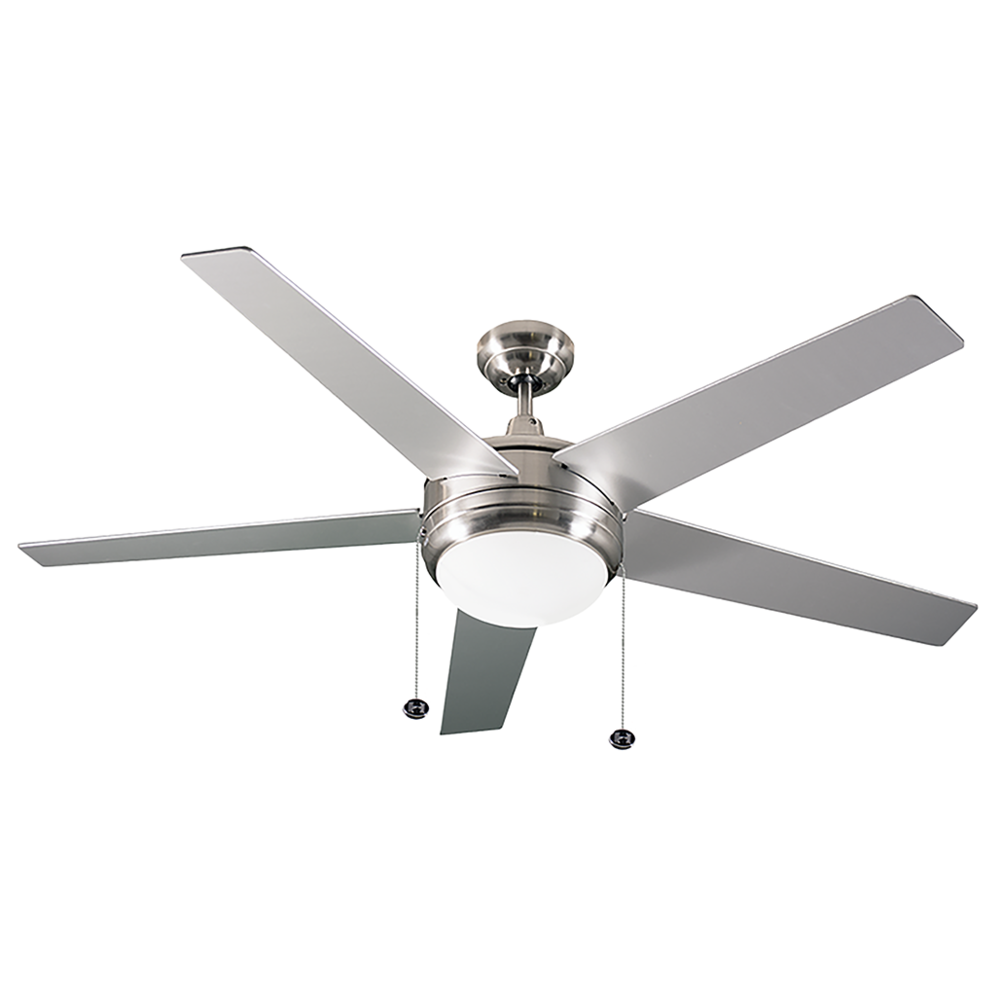 5-Blade 52" Energy Star Contemporary Fan NK Silver/Walnut Blades