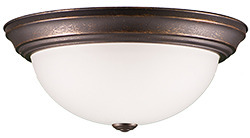 Laredo- 2-Light White Glass Ceiling Dome - RB