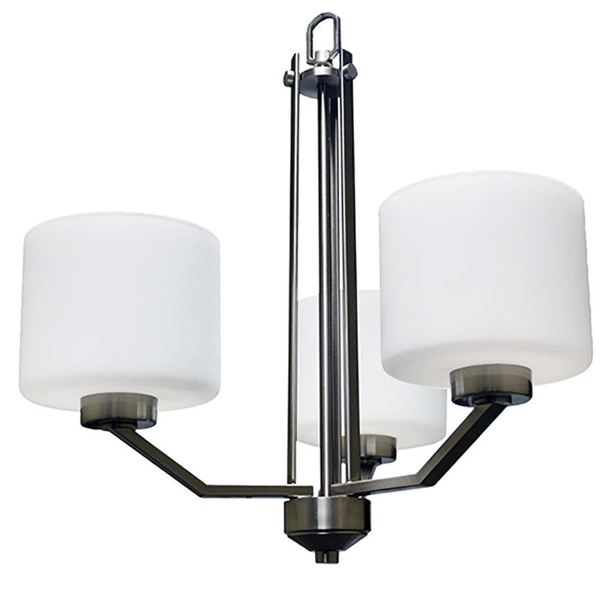 Paris 3-Light Chandelier - NK White Cylinder Glass