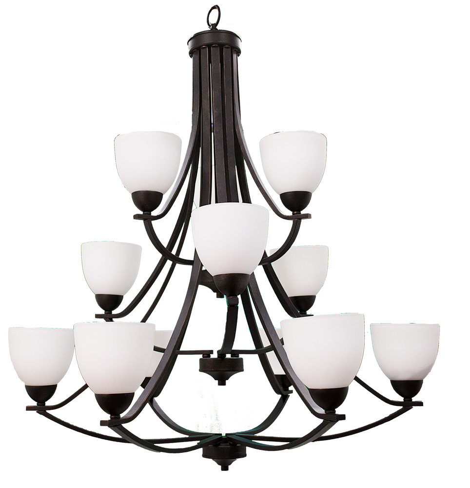 Victoria 12-Light Chandelier - RB White Glass