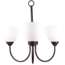 HOMEnhancements 20751 - Laredo 3-Light Chandelier - MB White Glass