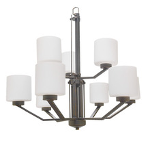 HOMEnhancements 18524 - Paris 9-Light Chandelier - RB White Cylinder Glass