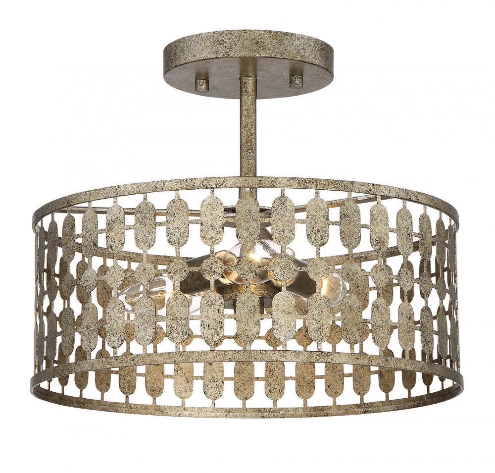 3-Light Ceiling Light in Antique Gold